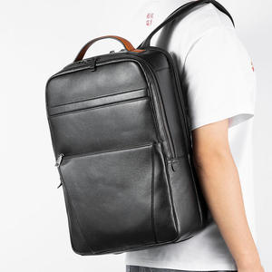 Sac à dos pour ordinateur portable Andong en cuir pour hommes, 15,6 pouces, avec dos respirant, en cuir de vache véritable, sacs à dos tendance pour hommes 6755 - Product Image 2