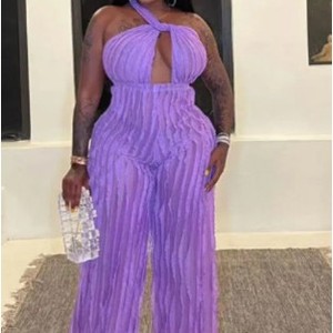 Combinaison sexy sans manches à motif ondulé pour femme, taille haute, tendance, best-seller - Product Image 2