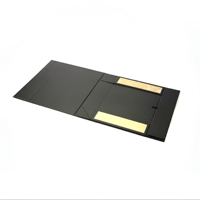 Boîte cadeau magnétique pliable noire et or personnalisée avec estampage et couleur personnalisée, design ouvert pour cosmétiques et vêtements
