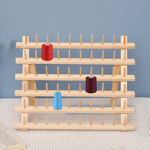 Porta fili in <span class=keywords><strong>legno</strong></span> per cucire e ricamo rastrelliera e Organizer filo per cucire con ganci appesi - Product Image 2