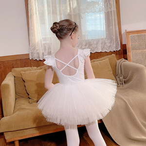 Abito da ballo per bambini autunno a maniche lunghe <span class=keywords><strong>Tutu</strong></span> da <span class=keywords><strong>bambina</strong></span> bianca per Test di allenamento di livello separato - Product Image 4