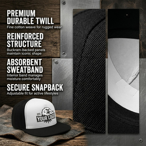 Gorra Trucker de Espuma Blanca y Azul Marino con Logotipo Personalizado y Serigrafía de Alta Definición para Clubes de Motociclistas y Marcas de Ropa Urbana - Product Image 5