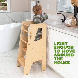 Tour d'apprentissage Montessori pour enfants, escabeau transparent pour la <span class=keywords><strong>cuisine</strong></span>, tous les côtés, <span class=keywords><strong>design</strong></span> moderne pour chambre à coucher, école - Product Image 3