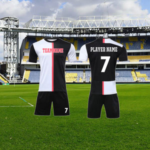 Alta qualità personalizzabile rosso giallo adulto maglia da calcio estate Set di maglie bianche personalizzate all'ingrosso calcio uniforme con scollo corto - Product Image 6