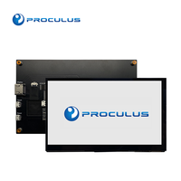 Proculus, Monitor portátil de 7 pulgadas, 1024x600, pantalla táctil LCD IPS para Raspberry Pie, pantalla IPS de ángulo completo
