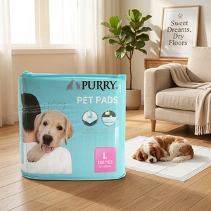Purry Ingrosso Tappetini/Pad per Addestramento Animali Domestici alla Moda in Cotone Ecologico SAP e Carta Velina, Misura L 60x60cm, OEM/ODM, per Cuccioli, 40 pz - Product Image 4