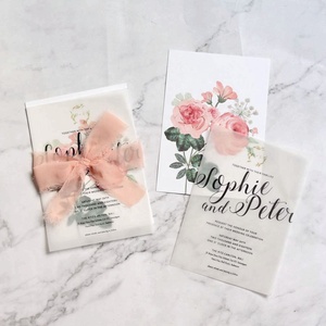 <span class=keywords><strong>Carte</strong></span> d'invitation <span class=keywords><strong>de</strong></span> <span class=keywords><strong>mariage</strong></span> musulmane au design aquarelle gratuit, cartes <span class=keywords><strong>de</strong></span> <span class=keywords><strong>mariage</strong></span> en papier vélin avec ruban et nœud - Product Image 5