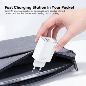 <span class=keywords><strong>Cargador</strong></span> Rápido GaN VIDVIE de Alta Calidad con Enchufe Europeo, PD, PPS, QC3.0, Puertos Duales Tipo-C y USB, Carga Rápida de 30W para Teléfono - Product Image 6