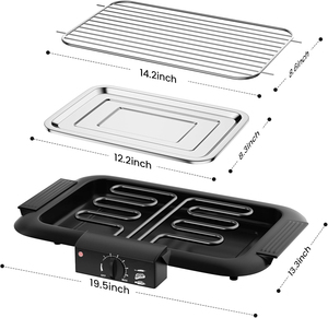 Parrilla Eléctrica para Barbacoa con Superficie Antiadherente de PTFE, Control de Temperatura, Calentamiento Potente, Construcción Duradera de Aluminio para Uso Doméstico - Product Image 3