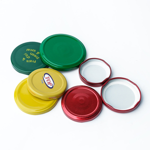 Coperchi a vite in banda stagnata da 43mm, 48mm, 53mm con bottone di sicurezza, ermetici e a prova di perdite per barattoli di burro di arachidi - Outlet di fabbrica - Product Image 1