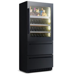 NUELEAD NE-380D, Vinoteca Negra Comercial para Hotel, con Diseño de Cajones de Almacenamiento, Innovadora Bisagra Oculta, Moderna y Lujosa - Product Image 3