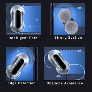 Robot de nettoyage automatique des vitres domestique à double jet Dispositif de nettoyage double face électrique Artifact enfichable - Product Image 2