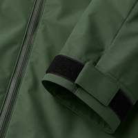 Veste de sport décontractée unisexe verte forêt, brodée, tissée, à capuche, imperméable, coupe-vent, légère, zippée, pour les trajets urbains