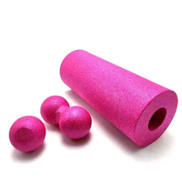 NQ SPORTS Ensemble de bâtons de massage en mousse pour la rééducation, l'entraînement, le fitness, la rééducation sportive, la yoga, incluant une balle de massage en EPP en forme d'arachide et un rouleau de massage