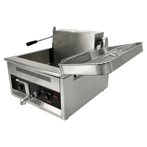 フライパン機ステンレス鋼電気チキンディープフライヤー17L + 17L商業フライドポテトポテトチップスレストラン用 - Product Image 1