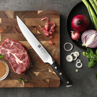 Couteau à découper en acier inoxydable allemand ultra-affûté de 8 pouces avec manche en bois d'ébène, couteaux à découper la viande pour la cuisine