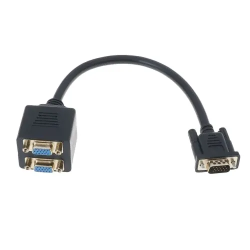 VGA male to dual VGA female converter adapter splitter Y cable gold plated LDU
