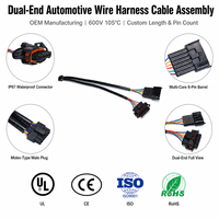 Câble de raccordement automobile étanche en PVC à double extrémité OEM, 6 broches, IP67, 600V, pour module de commande du véhicule (ECU) et capteur