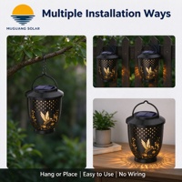 Lampe de projection solaire pour oiseaux, lanterne suspendue pour jardin extérieur, LED blanc chaud, lampe décorative de paysage