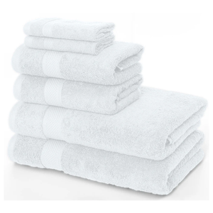 Colección de toallas de baño de algodón 100% de lujo, juego de 6 piezas grueso altamente absorbente de larga duración Extra durabilidad Color sólido para gimnasio Spa - Product Image 6