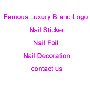 Famous Fashion Luxury Brand Logo Nail Sticker Transfer Foil Decal Resin Metal Nail Charms Nail Art Decoration