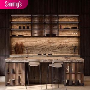 Meuble de cuisine moderne en bois avec finition mélamine, armoire de cuisine, îlots centraux - Product Image 2