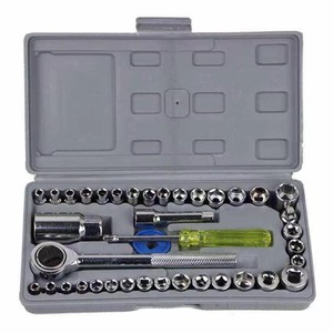 Jeu de tarauds <span class=keywords><strong>et</strong></span> filières professionnels 40 pièces HSS nitridés avec conception progressive en 3 parties <span class=keywords><strong>pour</strong></span> trous aveugles, usage intensif - Product Image 1