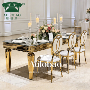 Mesas de Boda Rectangulares Modernas de Acero Inoxidable con Marco Metálico de Lujo en Oferta - Product Image 4