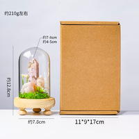 Bouteille à vœux en cristal naturel avec fleur préservée, décoration de bureau créative DIY en forme géométrique