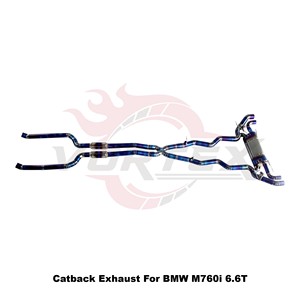 ระบบท่อไอเสียแบบ Catback พร้อมวาล์ว Vortex Blue Burnt Titanium สำหรับ BMW M760i M760Li G12 6.6T V12 N74 ชุดติดตั้งแบบ Direct Fit - Product Image 4