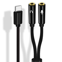 Geflochtenes 2-in-1 Typ-C Audio-Splitter-Kabel USB-C auf Dual 3,5mm Buchse Kopfhörer Laptop Adapter