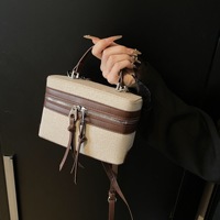 Tas Selempang Kotak Premium Warna Kontras Patchwork Tren Baru Musim Semi Musim Panas
