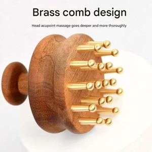 Peine de Masaje <span class=keywords><strong>para</strong></span> Gatos de Sándalo Rojo de Lujo, Herramienta de Acupresión de Dientes Anchos de Latón <span class=keywords><strong>para</strong></span> el Cuidado del Cuero Cabelludo, Regalo Portátil <span class=keywords><strong>para</strong></span> Mujeres - Product Image 3