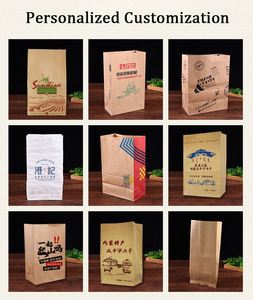 <b>Biodegradable</b> Factory Price Custom Brown White Kraft <b>Paper</b> Takeaway Shopping Bags Without Handles Bags or Food Packing - Product Image 6