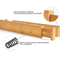 Lot de 4 organiseurs de tiroir extensibles en bambou écologique pour couverts, armoire et placard, réglables pour tiroirs de cuisine