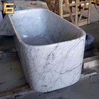 Baignoire en pierre naturelle marbre pour salle de bain, baignoire en marbre, avec élément sculpté à la main