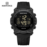 Jam Tangan Pria NAVIFORCE Resmi 7104 Hitam Digital Silikon Sport Outdoor Tahan Air 5 Bar Produsen Label Pribadi