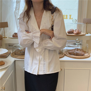 <span class=keywords><strong>Blusa</strong></span> elegante de mujer con ojales de <span class=keywords><strong>encaje</strong></span> blanco y mangas farol con cuello de <span class=keywords><strong>encaje</strong></span> personalizado de gran oferta - Product Image 6