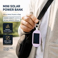 Batterie externe à panneau solaire 2000 mAh, design ultra-plat, charge rapide Type-C, chargeur portable sans fil, cadeau pour téléphone et montre