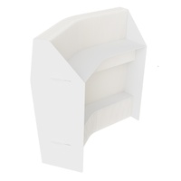 Comptoir de réception pliable hexagonal Spazepaper en papier blanc pour bureau et exposition