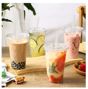 Vasos Desechables Transparentes de Plástico de 20 oz con Tapas con Ranura para Pajita para Bebidas Frías, Batidos, Smoothies, Café Helado para Llevar - Product Image 4