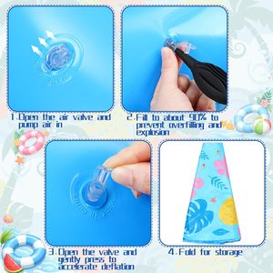 Blue Hawaiian Floral <b>Inflatable</b> Swim Rings <b>for</b> <b>Pool</b> Beach - Product Image 3
