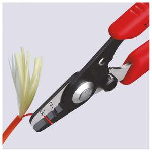 Pelacables KNIPEX 12 82 130 SB para fibra óptica con empuñaduras de plástico bruñidas 130 mm - Product Image 2