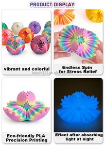 Nuevo Juguete Antiestrés Relajante de PLA, Juguetes Sensoriales para Autismo, Bola de Engranajes de Plástico Impresa en 3D, Fidget Spinner - Product Image 3