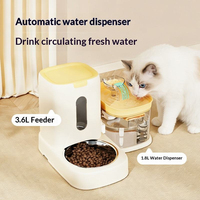 Station d'eau pour animaux de compagnie avec séparation sec/humide 2 en 1, grande capacité, fontaine à eau circulante pour animaux de compagnie