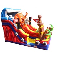 Bateau pirate extérieur pelouse rebond maison enfants arrière-cour cavalier toboggan adulte Trampoline gonflable Commercial toboggan aquatique