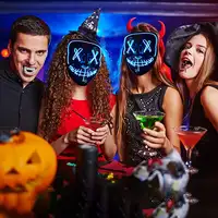 Товары для Хэллоуина, страшная маска диджея «Судная ночь», Рождественское украшение, реквизит для косплея, неоновые светодиодные маски для бара, маскарада, вечеринки