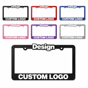 Cadre de <span class=keywords><strong>plaque</strong></span> d'<span class=keywords><strong>immatriculation</strong></span> en plastique personnalisé avec impression couleur intégrale, logo personnalisé, norme américaine, accessoire de voiture, cadeau - Product Image 1