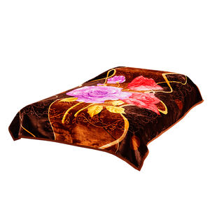 Promoción nuevo diseño estilo coreano 200x240cm doble capa impresa flor Rashel manta impermeable de punto ecológico 7,5 KG Hotel - Product Image 2