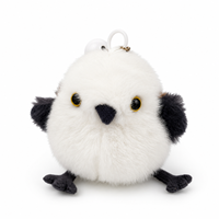 Gantungan Kunci Burung Boneka Chirpy Bersuara, Mainan Suara Kicau, Warna Putih Coklat Hitam, Aksesoris Tas dan Klip, Mainan Baru, Hadiah untuk Anak-Anak, Penggemar Burung, Ulang Tahun